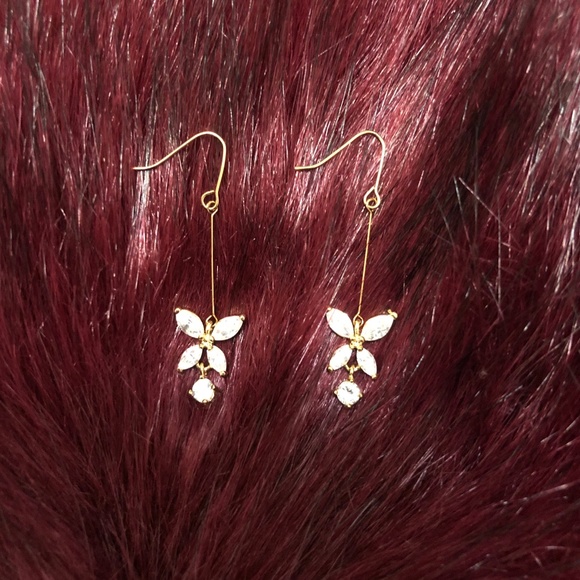 Clear Crystal Freeda Butterfly Earrings - Picture 3 of 5